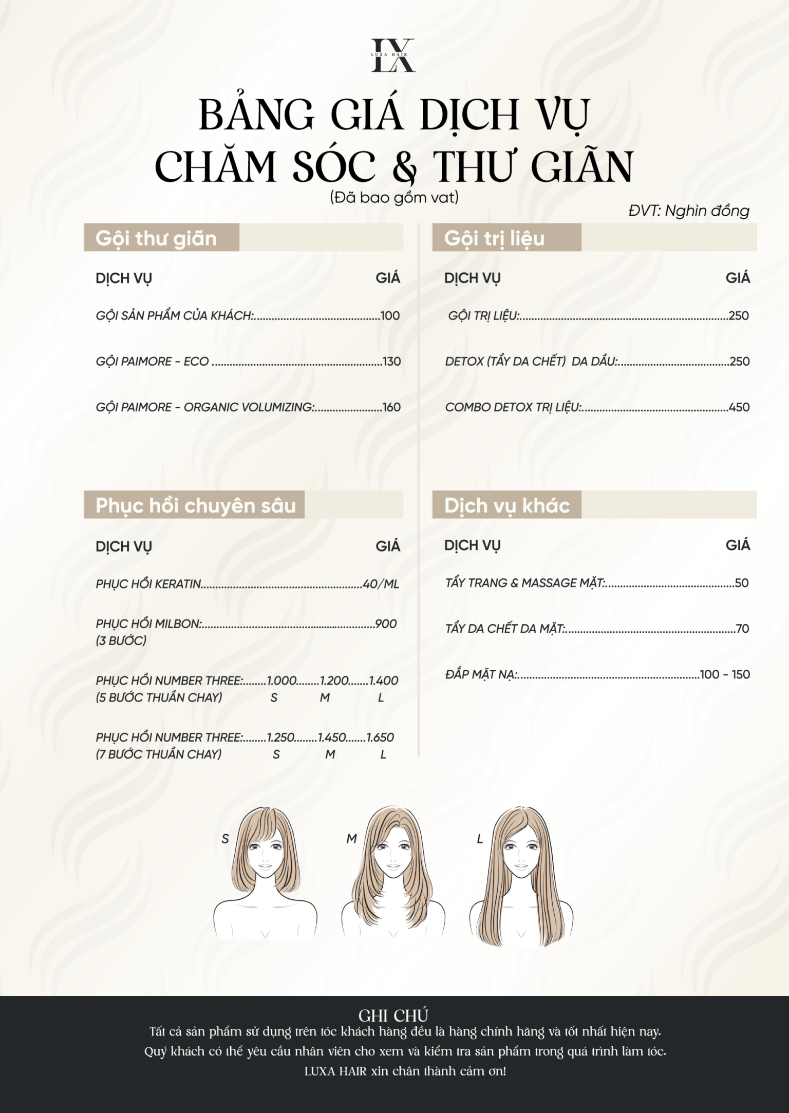 Bảng giá Tiếng Việt